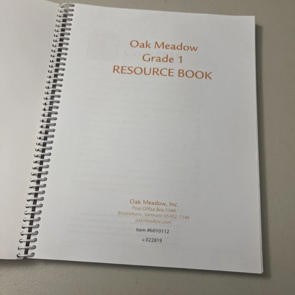 Oak Meadow Resource Book Grade 1 Homeschool Class Reading